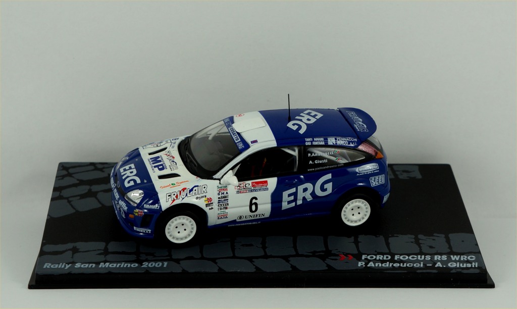 A.Giusti Rally San Marino 2001 1:43 Scale New Ford Focus RS WRC P.Andreucci